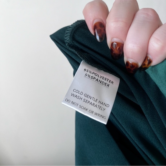 Petal & Pup Leyton Emerald Green One Shoulder Wide Leg Belted Jumpsuit 12 - Picture 10 of 11